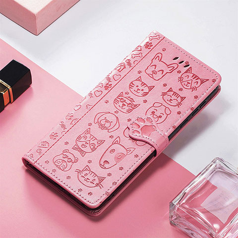 Funda de Cuero Cartera con Soporte Patron de Moda Carcasa S05D para Xiaomi Poco C55 Rosa