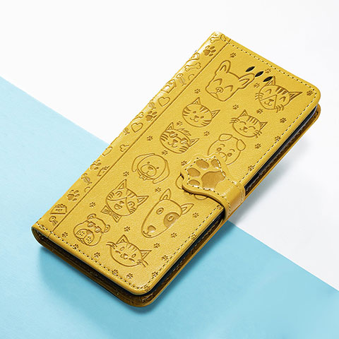 Funda de Cuero Cartera con Soporte Patron de Moda Carcasa S05D para Xiaomi Poco F5 5G Amarillo