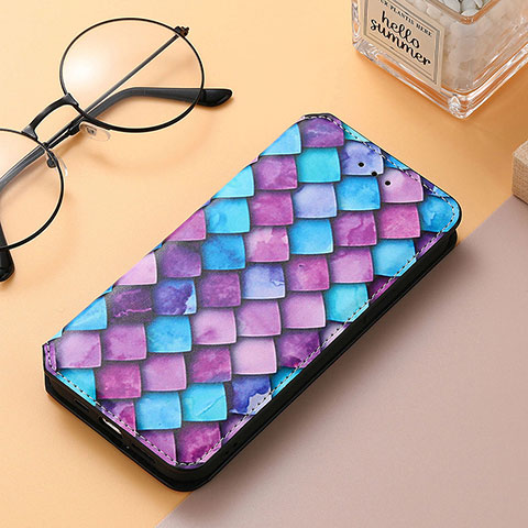 Funda de Cuero Cartera con Soporte Patron de Moda Carcasa S06D para Huawei Honor 80 5G Morado