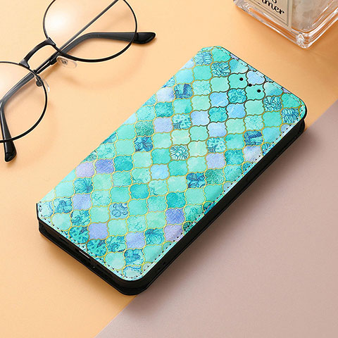 Funda de Cuero Cartera con Soporte Patron de Moda Carcasa S06D para Huawei Honor 80 SE 5G Verde