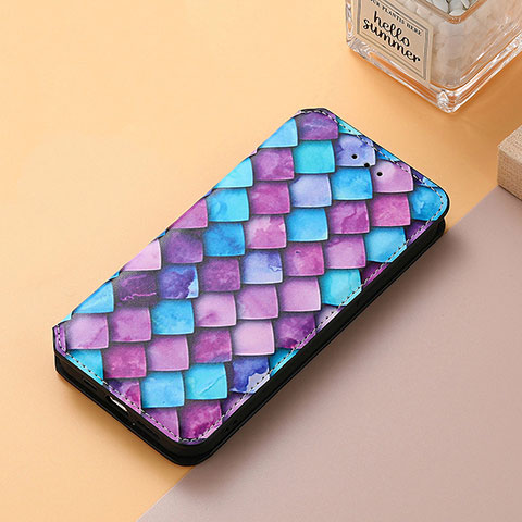 Funda de Cuero Cartera con Soporte Patron de Moda Carcasa S06D para Huawei Nova Y70 Morado