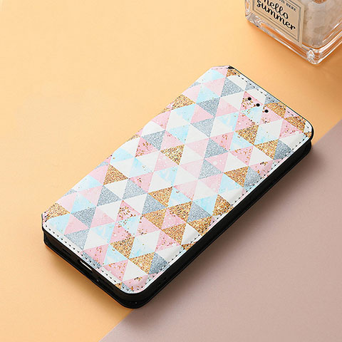 Funda de Cuero Cartera con Soporte Patron de Moda Carcasa S06D para Huawei P50e Blanco