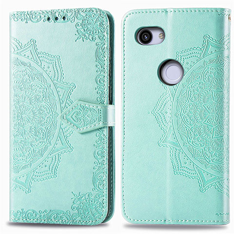 Funda de Cuero Cartera con Soporte Patron de Moda Carcasa S07D para Google Pixel 3a XL Verde