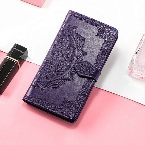 Funda de Cuero Cartera con Soporte Patron de Moda Carcasa S07D para Huawei Honor 80 Pro 5G Morado