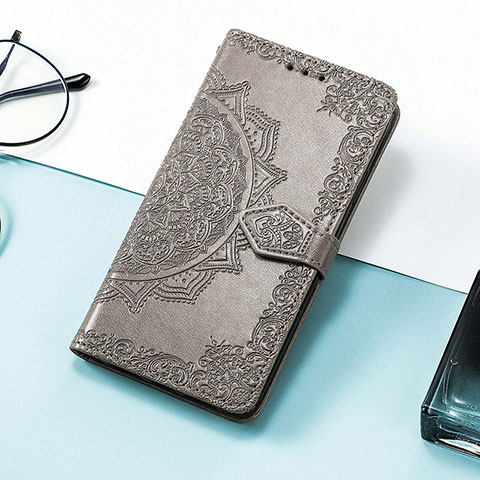 Funda de Cuero Cartera con Soporte Patron de Moda Carcasa S07D para Huawei Honor 80 SE 5G Gris