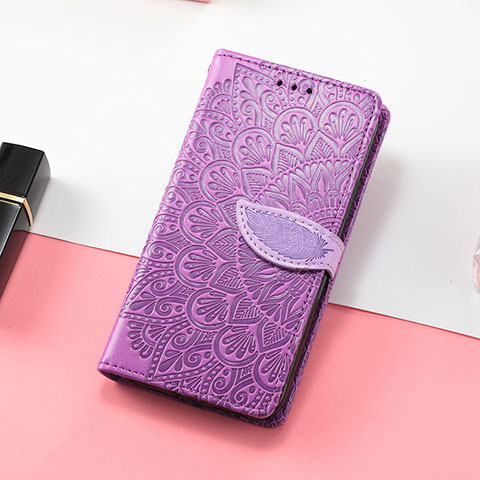 Funda de Cuero Cartera con Soporte Patron de Moda Carcasa S08D para Huawei Honor 60 5G Morado