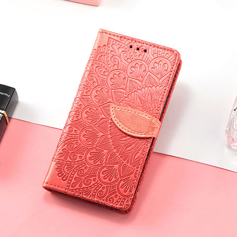 Funda de Cuero Cartera con Soporte Patron de Moda Carcasa S08D para Huawei Honor 60 SE 5G Rojo