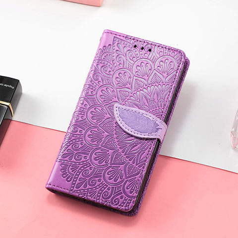 Funda de Cuero Cartera con Soporte Patron de Moda Carcasa S08D para Huawei Honor X10 Max 5G Morado