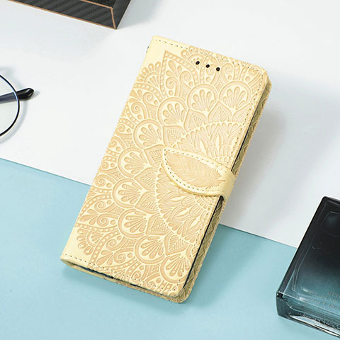 Funda de Cuero Cartera con Soporte Patron de Moda Carcasa S08D para Huawei Honor X8 4G Amarillo