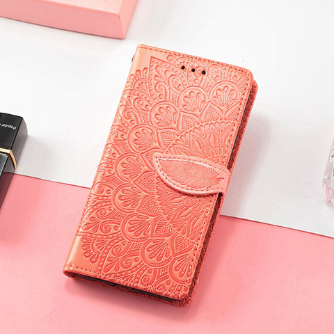 Funda de Cuero Cartera con Soporte Patron de Moda Carcasa S08D para Huawei Honor X8 4G Naranja