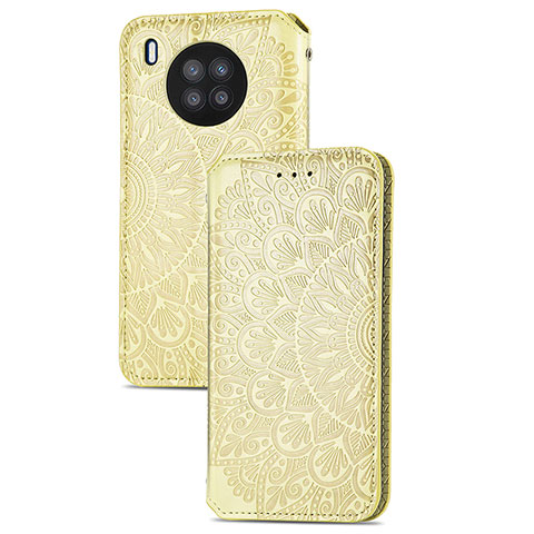 Funda de Cuero Cartera con Soporte Patron de Moda Carcasa S09D para Huawei Honor 50 Lite Oro