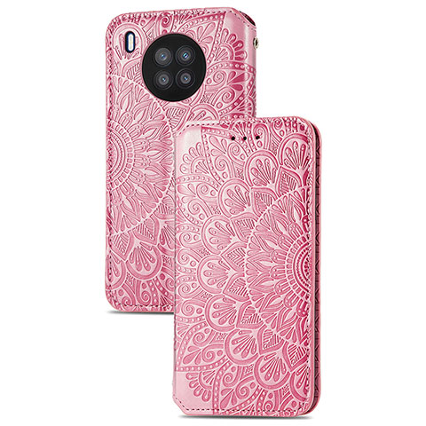 Funda de Cuero Cartera con Soporte Patron de Moda Carcasa S09D para Huawei Honor 50 Lite Oro Rosa