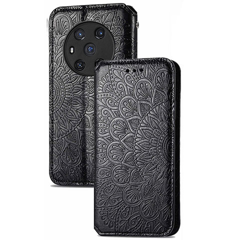 Funda de Cuero Cartera con Soporte Patron de Moda Carcasa S09D para Huawei Honor Magic3 5G Negro