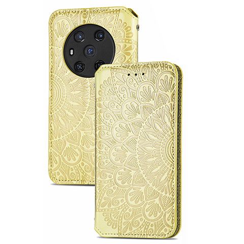 Funda de Cuero Cartera con Soporte Patron de Moda Carcasa S09D para Huawei Honor Magic3 5G Oro