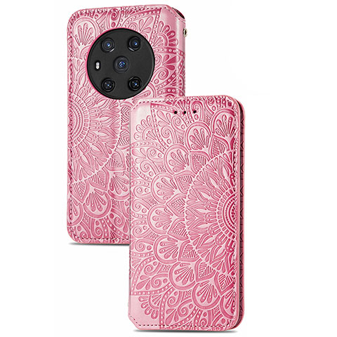 Funda de Cuero Cartera con Soporte Patron de Moda Carcasa S09D para Huawei Honor Magic3 5G Oro Rosa