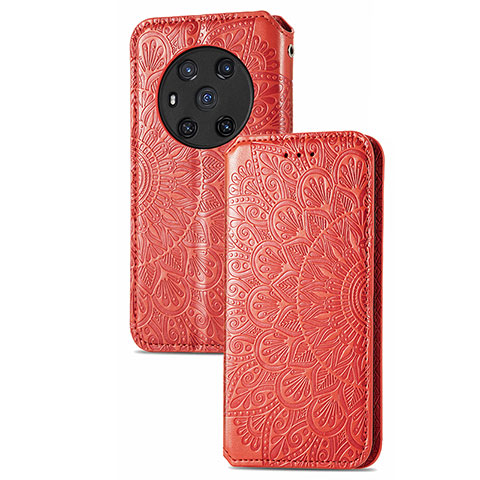 Funda de Cuero Cartera con Soporte Patron de Moda Carcasa S09D para Huawei Honor Magic3 5G Rojo