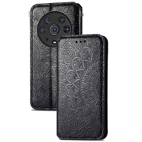 Funda de Cuero Cartera con Soporte Patron de Moda Carcasa S09D para Huawei Honor Magic3 Pro 5G Negro