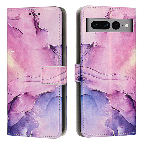 Funda de Cuero Cartera con Soporte Patron de Moda Carcasa Y01X para Google Pixel 7 Pro 5G Morado