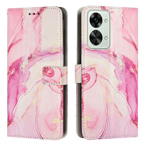 Funda de Cuero Cartera con Soporte Patron de Moda Carcasa Y01X para OnePlus Nord 2T 5G Rosa