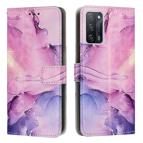 Funda de Cuero Cartera con Soporte Patron de Moda Carcasa Y01X para Oppo A53s 5G Morado