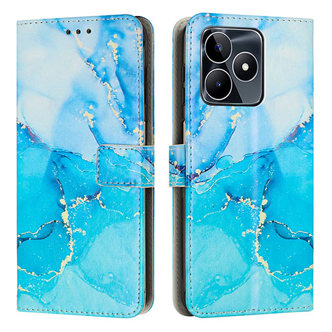 Funda de Cuero Cartera con Soporte Patron de Moda Carcasa Y01X para Realme C51 Azul