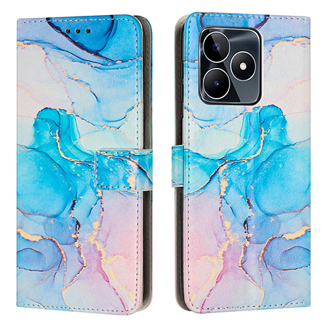 Funda de Cuero Cartera con Soporte Patron de Moda Carcasa Y01X para Realme C51 Azul Cielo