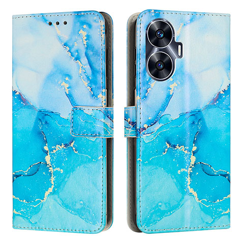 Funda de Cuero Cartera con Soporte Patron de Moda Carcasa Y01X para Realme Narzo N55 Azul