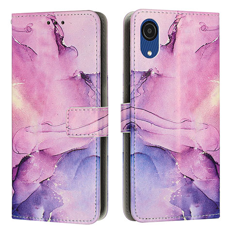 Funda de Cuero Cartera con Soporte Patron de Moda Carcasa Y01X para Samsung Galaxy A03 Core Morado