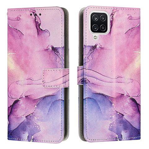 Funda de Cuero Cartera con Soporte Patron de Moda Carcasa Y01X para Samsung Galaxy A12 5G Morado