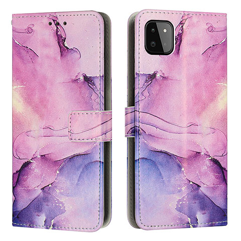 Funda de Cuero Cartera con Soporte Patron de Moda Carcasa Y01X para Samsung Galaxy A22 5G Morado