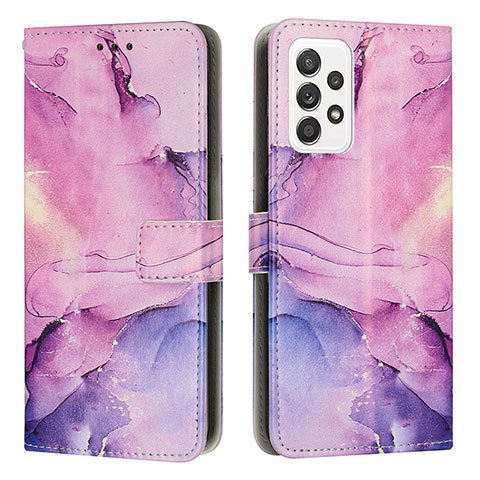 Funda de Cuero Cartera con Soporte Patron de Moda Carcasa Y01X para Samsung Galaxy A52 4G Morado