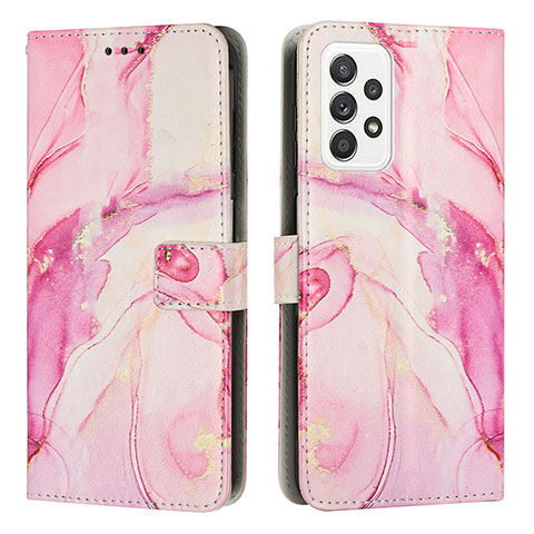 Funda de Cuero Cartera con Soporte Patron de Moda Carcasa Y01X para Samsung Galaxy A52 4G Rosa