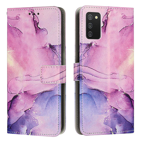 Funda de Cuero Cartera con Soporte Patron de Moda Carcasa Y01X para Samsung Galaxy F02S SM-E025F Morado