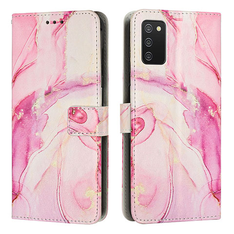 Funda de Cuero Cartera con Soporte Patron de Moda Carcasa Y01X para Samsung Galaxy F02S SM-E025F Rosa