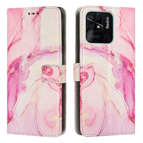 Funda de Cuero Cartera con Soporte Patron de Moda Carcasa Y01X para Xiaomi Redmi 10 Power Rosa