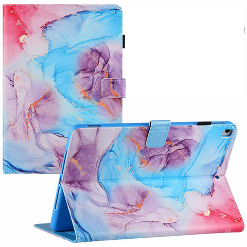 Funda de Cuero Cartera con Soporte Patron de Moda Carcasa Y02B para Apple iPad 10.2 (2019) Azul Cielo