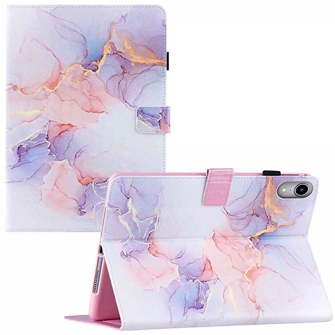 Funda de Cuero Cartera con Soporte Patron de Moda Carcasa Y02B para Apple iPad Mini 6 Blanco