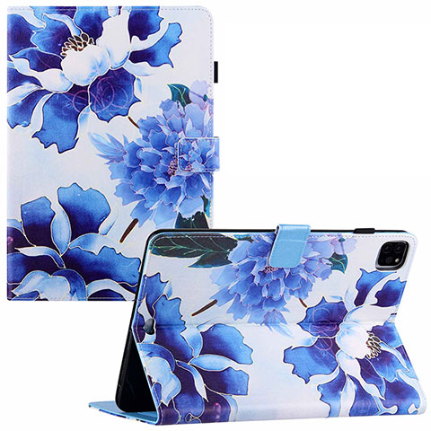 Funda de Cuero Cartera con Soporte Patron de Moda Carcasa Y02B para Apple iPad Pro 11 (2021) Azul