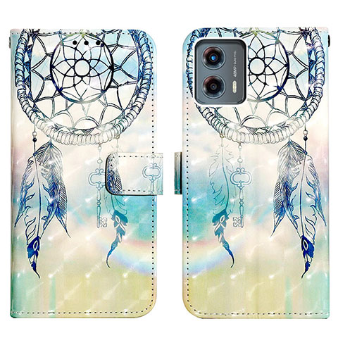 Funda de Cuero Cartera con Soporte Patron de Moda Carcasa Y02B para Motorola Moto G 5G (2023) Azul Claro