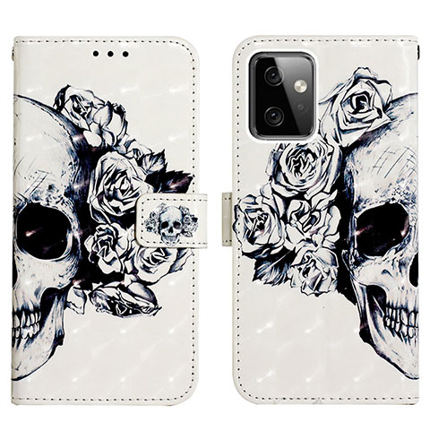 Funda de Cuero Cartera con Soporte Patron de Moda Carcasa Y02B para Motorola Moto G Power 5G (2023) Negro