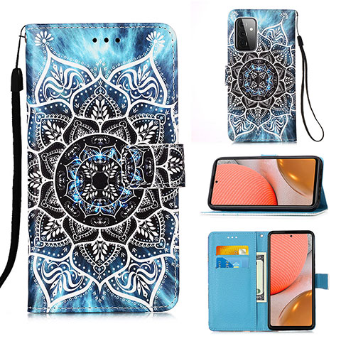 Funda de Cuero Cartera con Soporte Patron de Moda Carcasa Y02B para Samsung Galaxy A72 5G Multicolor