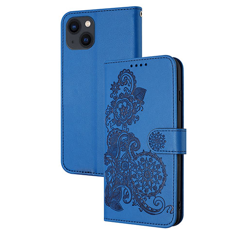 Funda de Cuero Cartera con Soporte Patron de Moda Carcasa Y02X para Apple iPhone 13 Azul