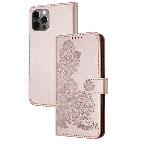 Funda de Cuero Cartera con Soporte Patron de Moda Carcasa Y02X para Apple iPhone 13 Pro Max Oro Rosa