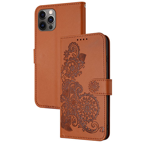 Funda de Cuero Cartera con Soporte Patron de Moda Carcasa Y02X para Apple iPhone 15 Pro Marron