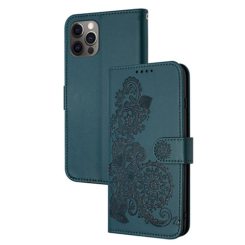 Funda de Cuero Cartera con Soporte Patron de Moda Carcasa Y02X para Apple iPhone 15 Pro Verde