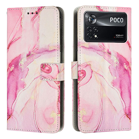 Funda de Cuero Cartera con Soporte Patron de Moda Carcasa Y02X para Xiaomi Redmi Note 11E Pro 5G Rosa