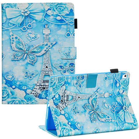 Funda de Cuero Cartera con Soporte Patron de Moda Carcasa Y03B para Apple iPad 10.2 (2019) Azul Claro