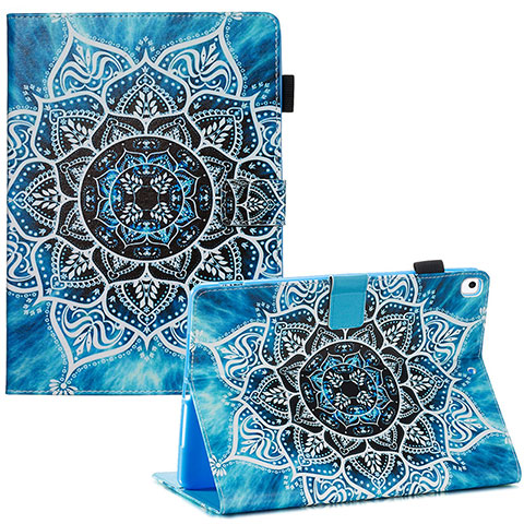 Funda de Cuero Cartera con Soporte Patron de Moda Carcasa Y03B para Apple iPad 10.2 (2020) Azul Cielo