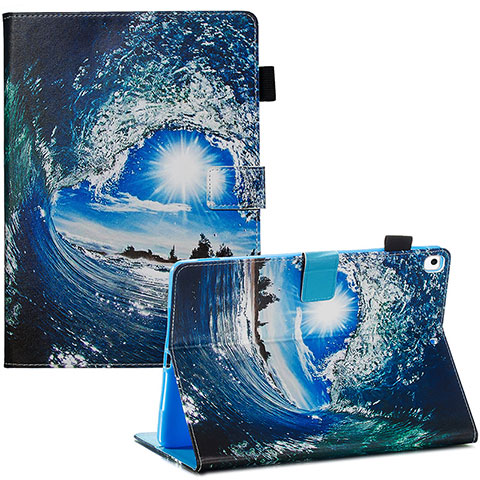 Funda de Cuero Cartera con Soporte Patron de Moda Carcasa Y03B para Apple iPad 10.2 (2020) Azul Real