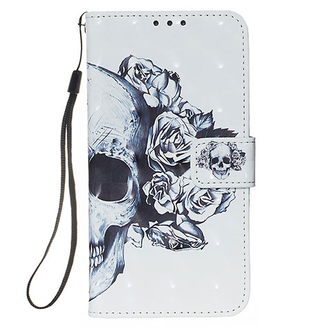 Funda de Cuero Cartera con Soporte Patron de Moda Carcasa Y03B para Samsung Galaxy A01 SM-A015 Negro